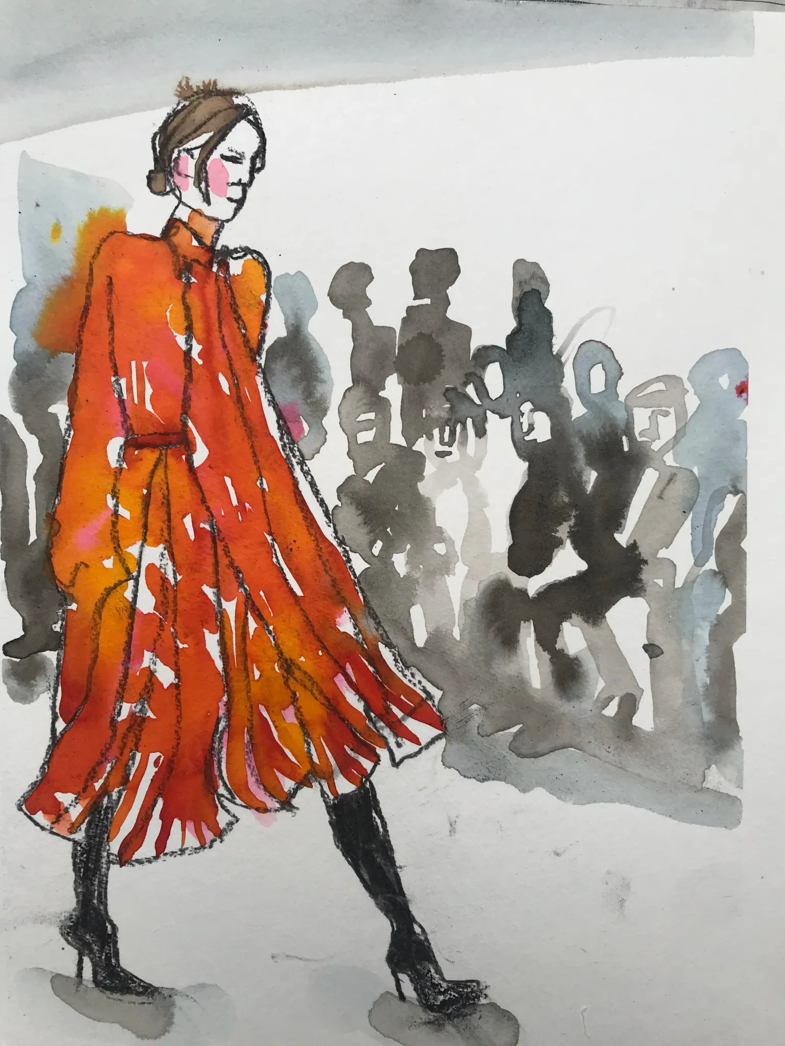 T Magazine China fashion illustration by Tracey Smith.